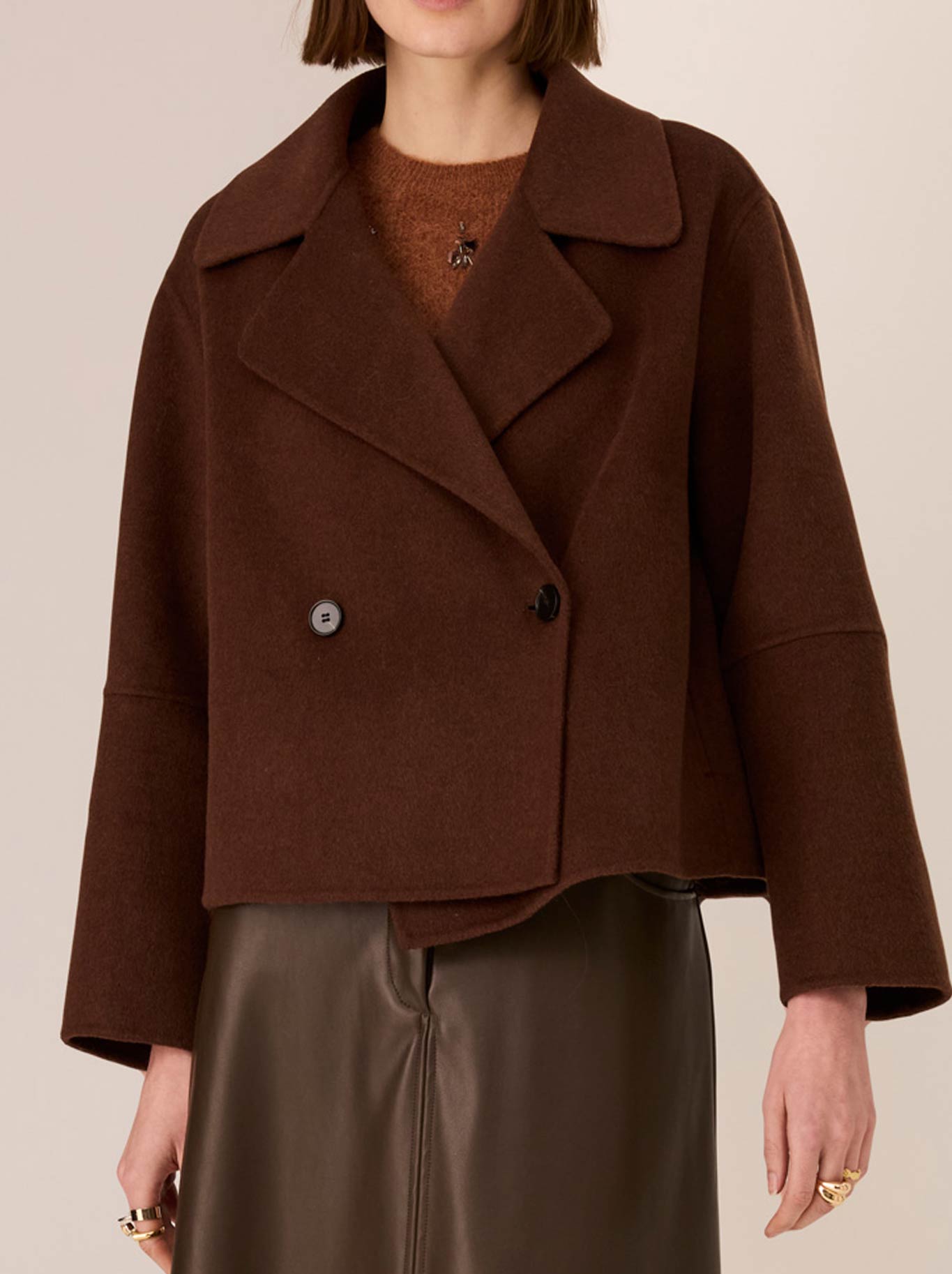 POL COHEN CROPPED WOOL COAT