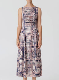 POL LATTICE GATHERED DRESS