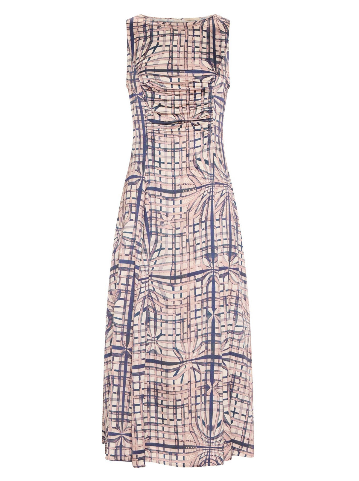 POL LATTICE GATHERED DRESS