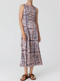 POL LATTICE GATHERED DRESS