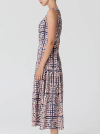 POL LATTICE GATHERED DRESS