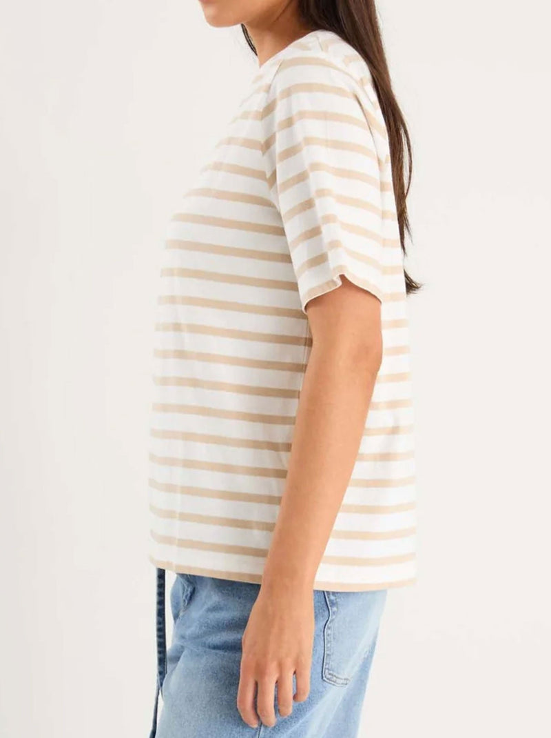 RE:UNION THE LABEL BINDING STRIPE BOXY FIT TEE