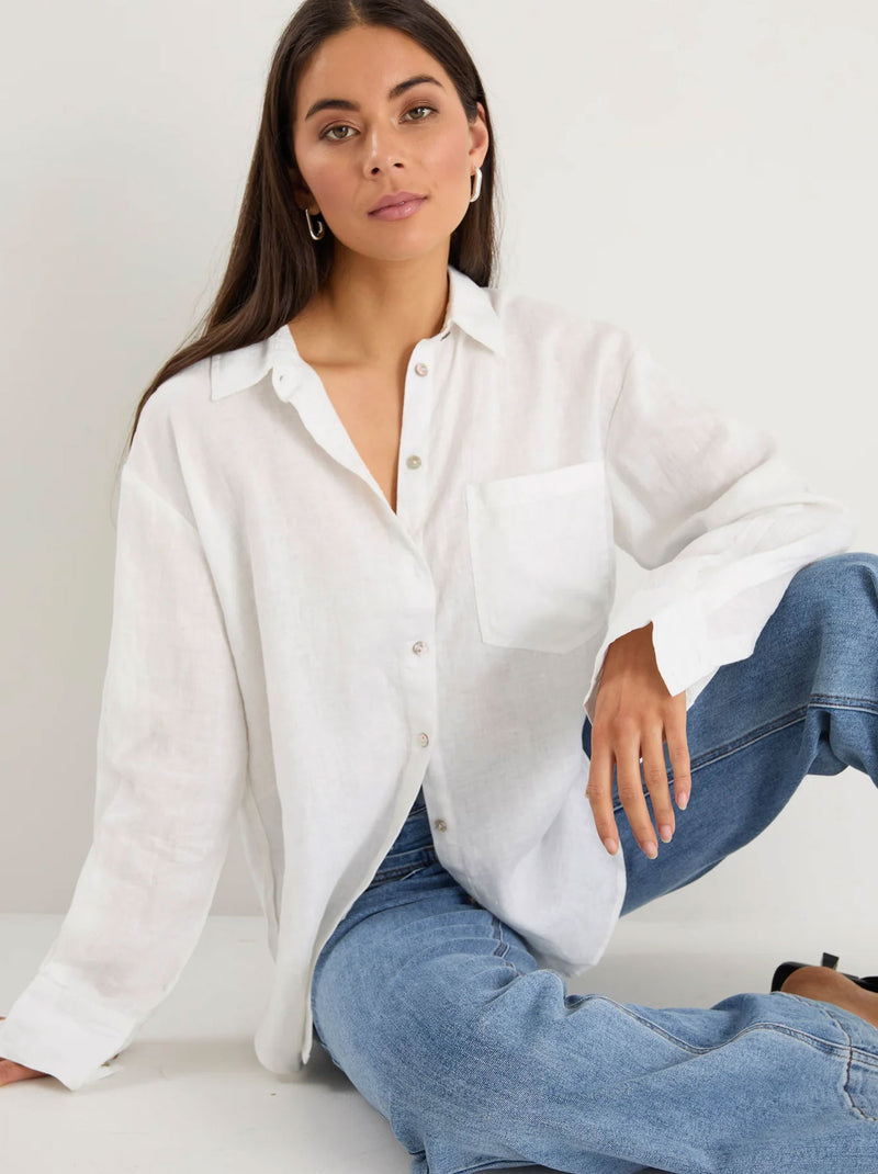 RE:UNION THE LABEL OPTIMUM LINEN OVERSIZED SHIRT