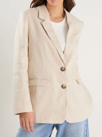 RE:UNION THE LABEL PILLAR LINEN BLAZER