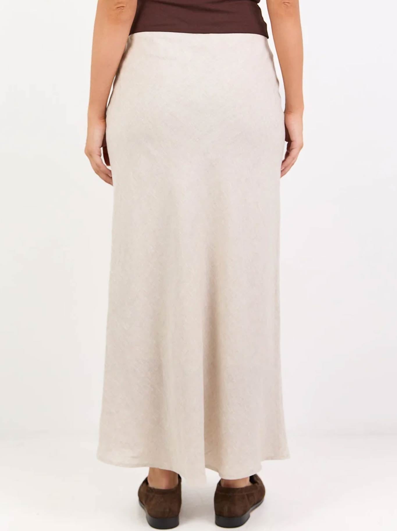 RE:UNION THE LABEL BLISS LINEN BIAS MIDI SKIRT