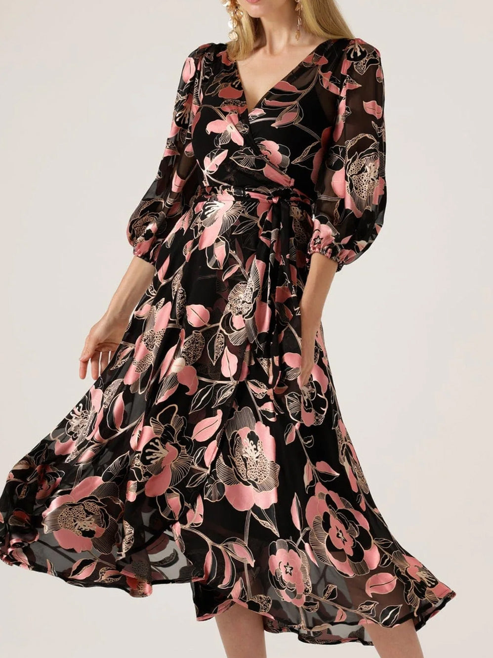 SACHA DRAKE DAWN PEACH WRAP DRESS Yeltuor