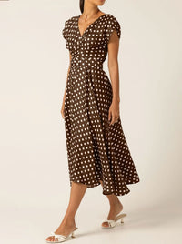 SACHA DRAKE DOTTI WRAP MIDI DRESS