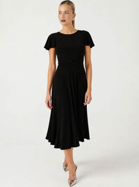 SACHA DRAKE FLUTE SLEEVE REVERSE WRAP DRESS