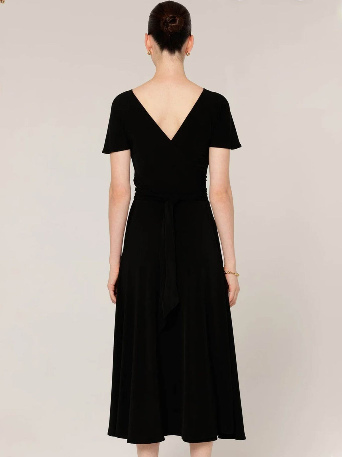 SACHA DRAKE FLUTE SLEEVE REVERSE WRAP DRESS