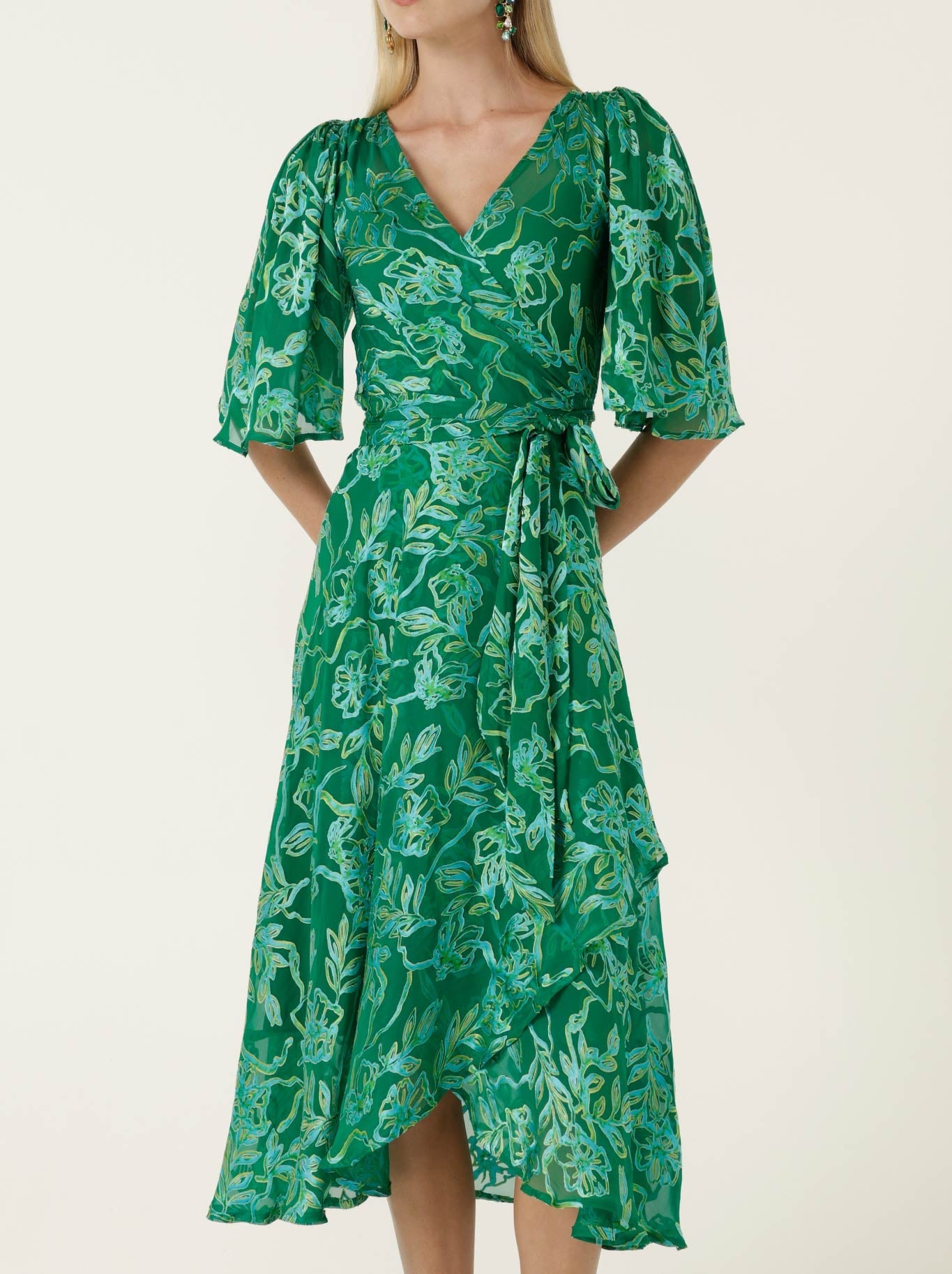 SACHA DRAKE GARDEN MAZE WRAP DRESS