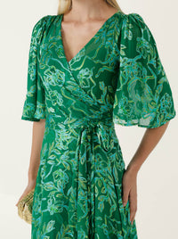 SACHA DRAKE GARDEN MAZE WRAP DRESS