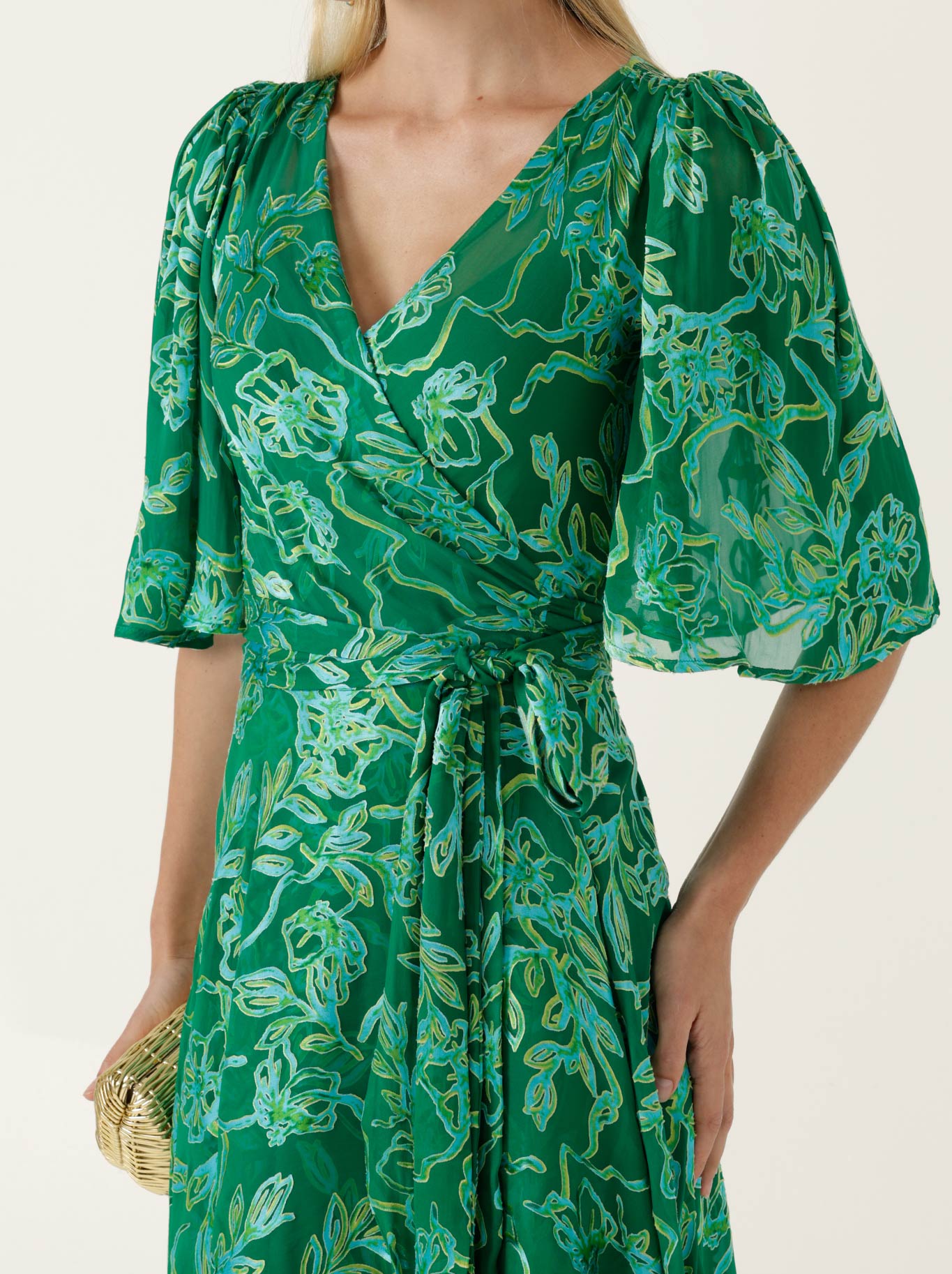 SACHA DRAKE GARDEN MAZE WRAP DRESS