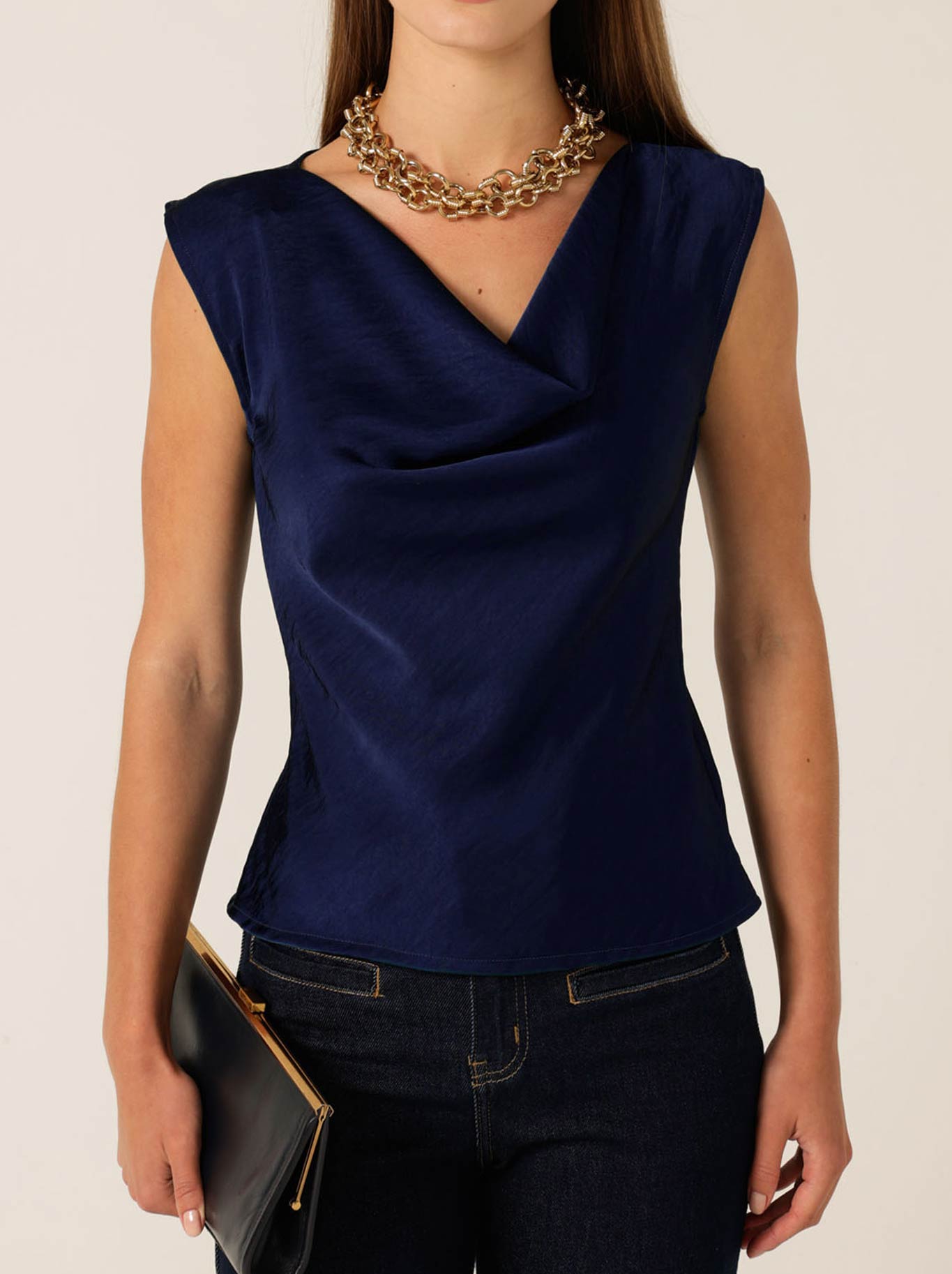 SACHA DRAKE LUXE COWL BIAS TOP