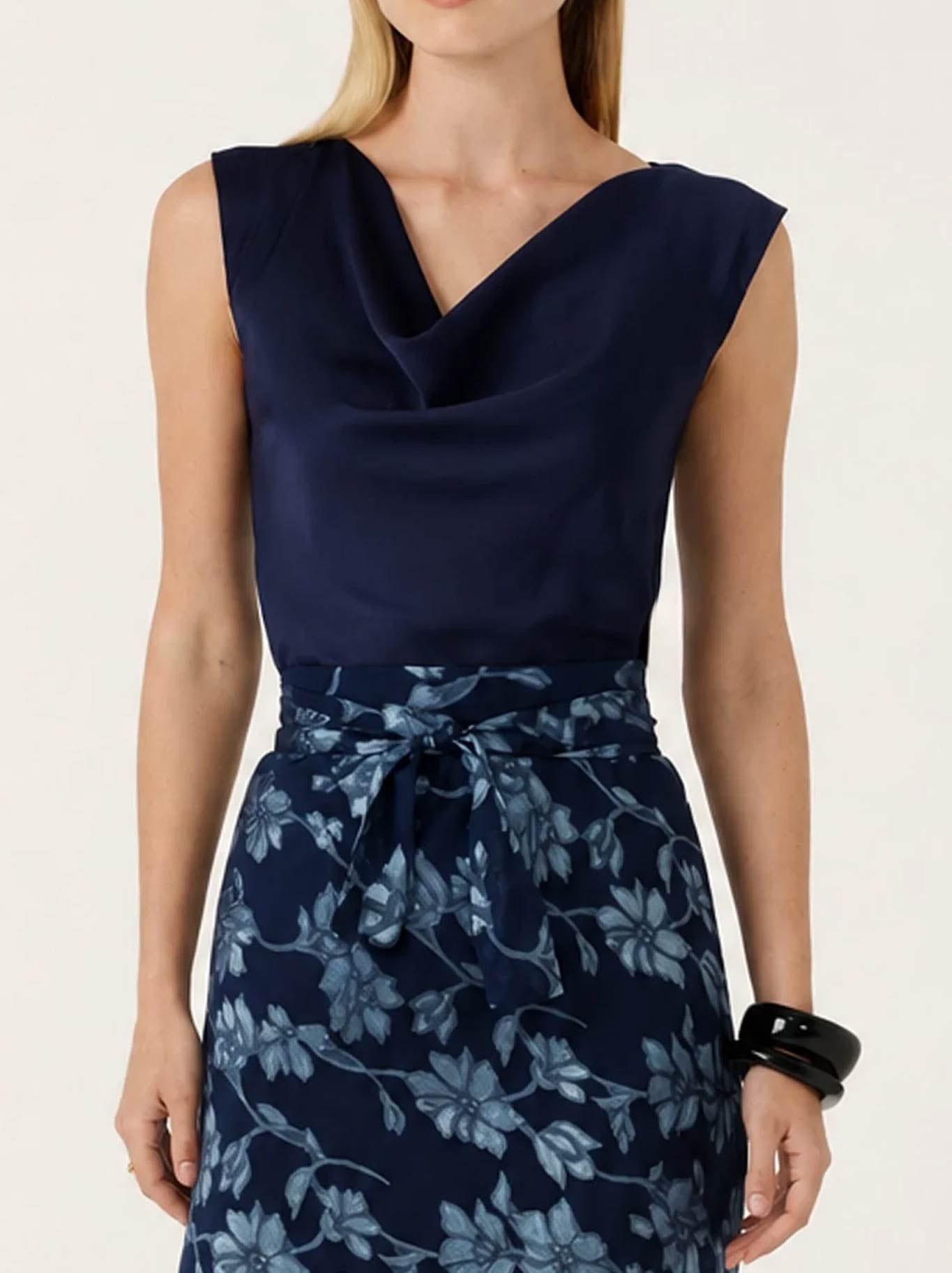 SACHA DRAKE LUXE COWL BIAS TOP