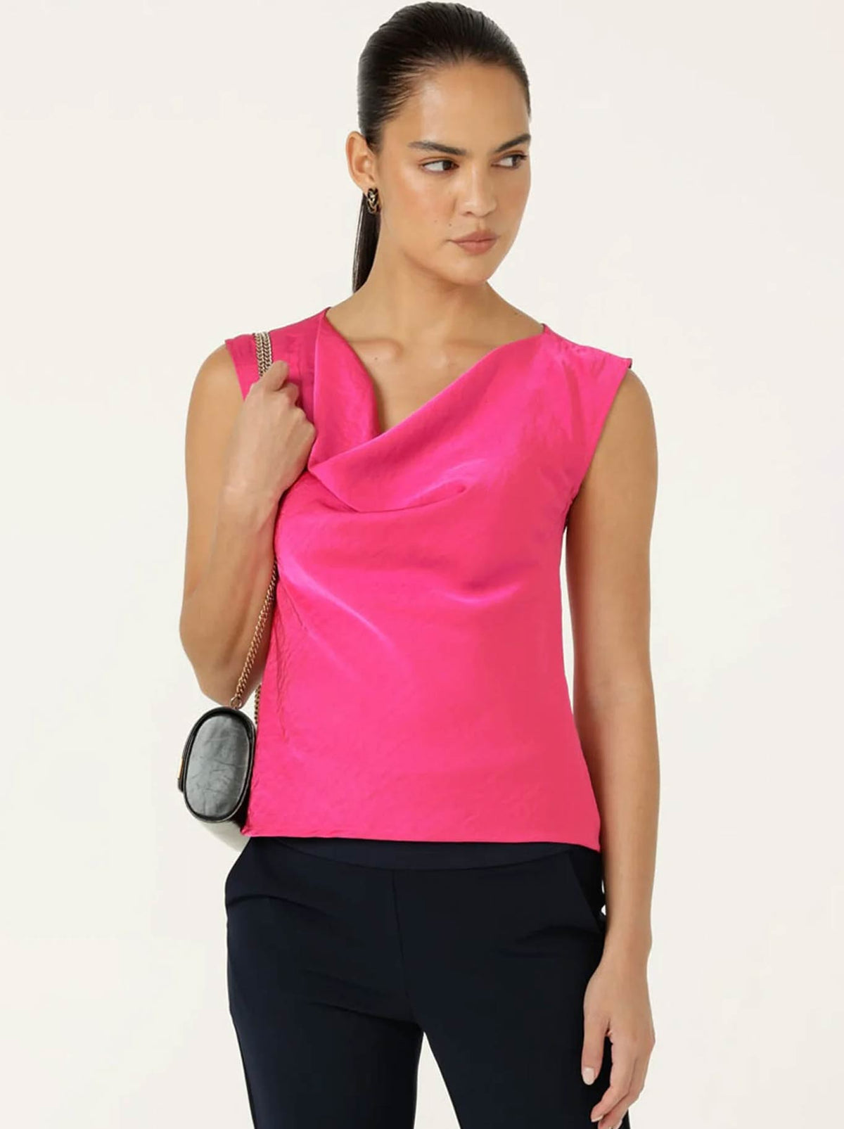 SACHA DRAKE LUXE COWL BIAS TOP