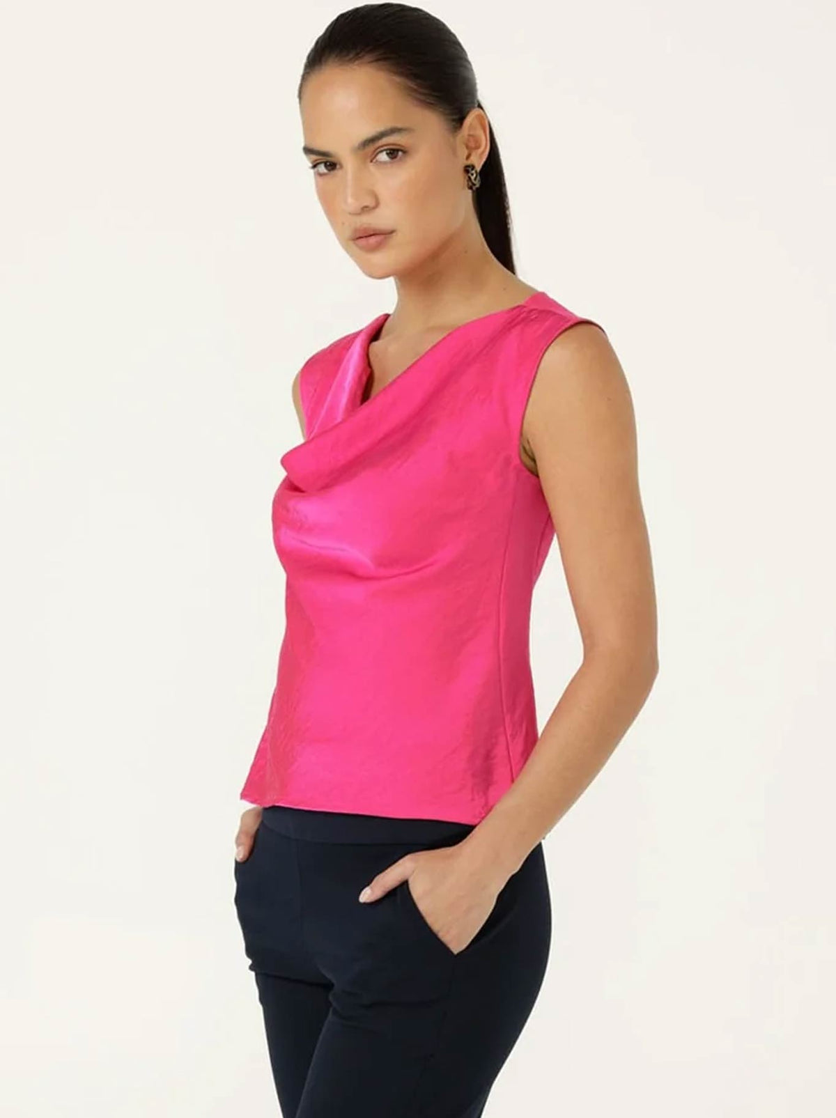 SACHA DRAKE LUXE COWL BIAS TOP