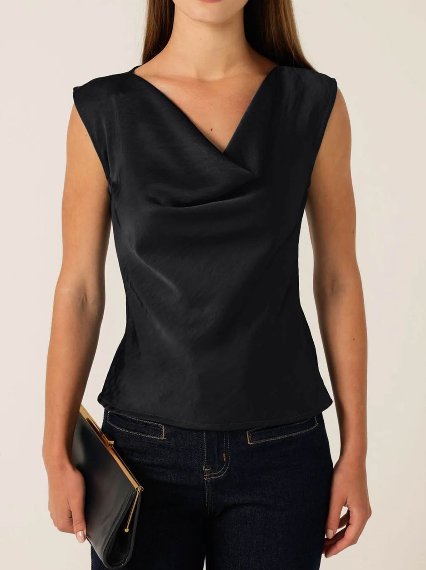 SACHA DRAKE LUXE COWL BIAS TOP
