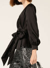 SACHA DRAKE SATIN FAUX WRAP TOP