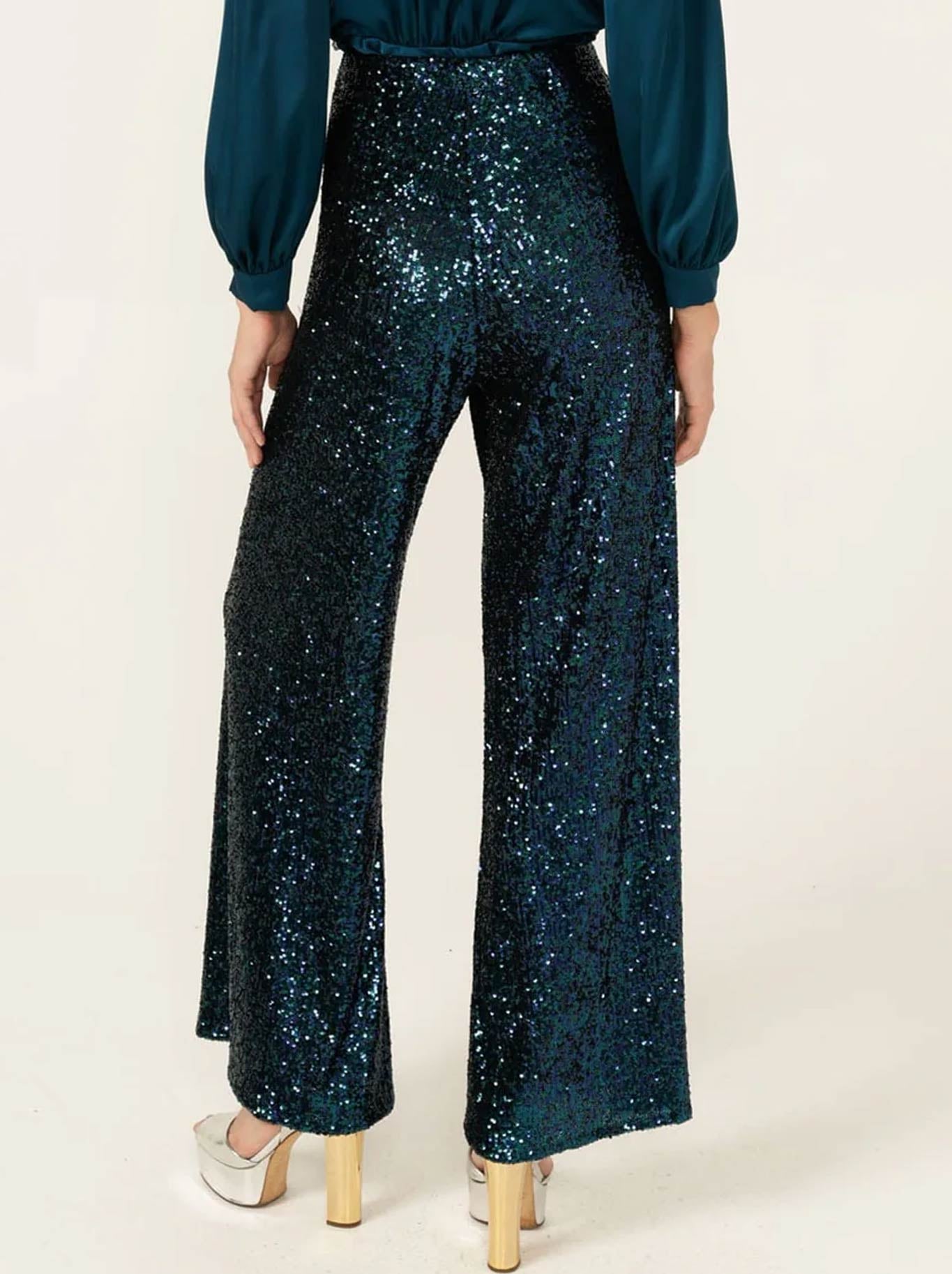 SACHA DRAKE SEQUIN PALAZZO PANT