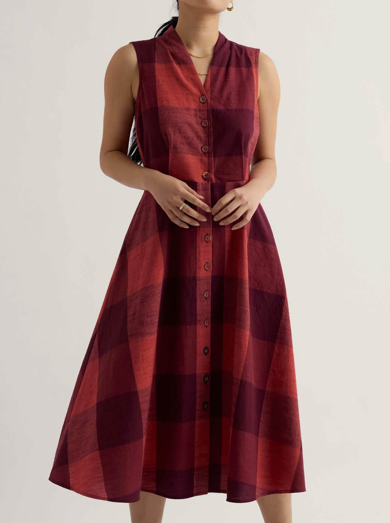 SEASALT SLEEVELESS CARVED WOOD DRESS