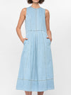 STAPLE THE LABEL AMELIA CHAMBRAY MIDI DRESS
