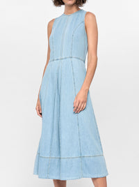STAPLE THE LABEL AMELIA CHAMBRAY MIDI DRESS