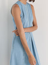 STAPLE THE LABEL AMELIA CHAMBRAY MIDI DRESS