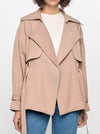 STAPLE THE LABEL OLEA CROPPED TIE WAIST COAT