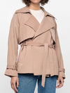 STAPLE THE LABEL OLEA CROPPED TIE WAIST COAT