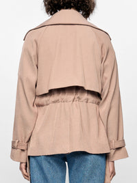 STAPLE THE LABEL OLEA CROPPED TIE WAIST COAT