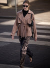 STAPLE THE LABEL OLEA CROPPED TIE WAIST COAT