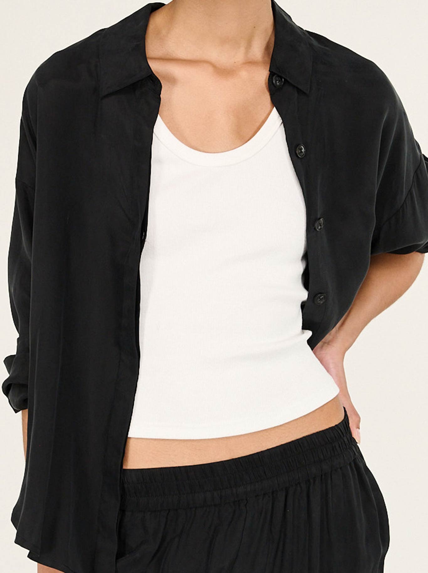 STAPLE THE LABEL SILVIE CUPRO SHIRT