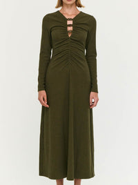 STAPLE THE LABEL FARRAH RIBBED MIDI DRSS