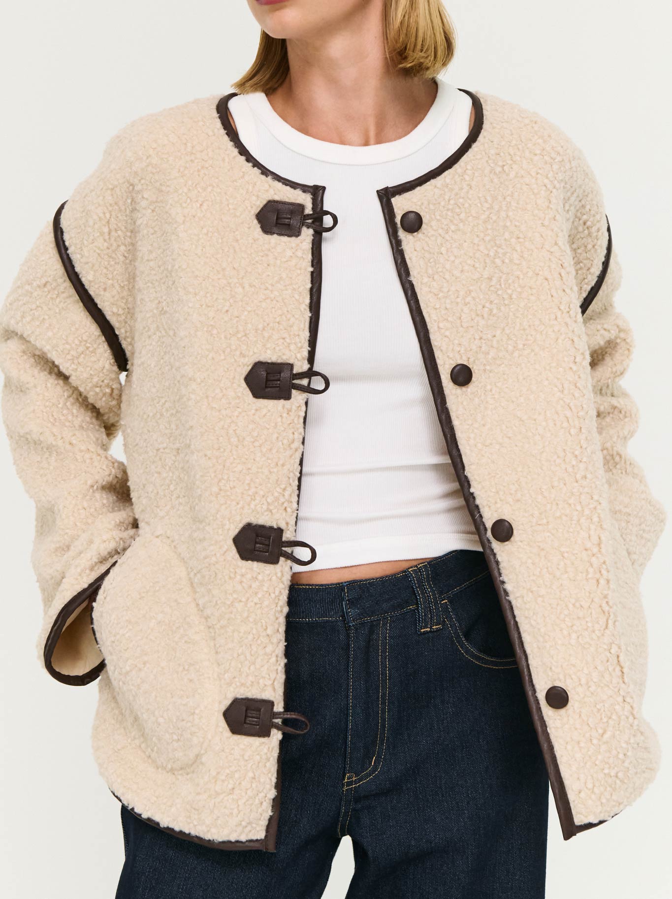 STAPLE THE LABEL PASCELE TEDDY DUFFLE COAT