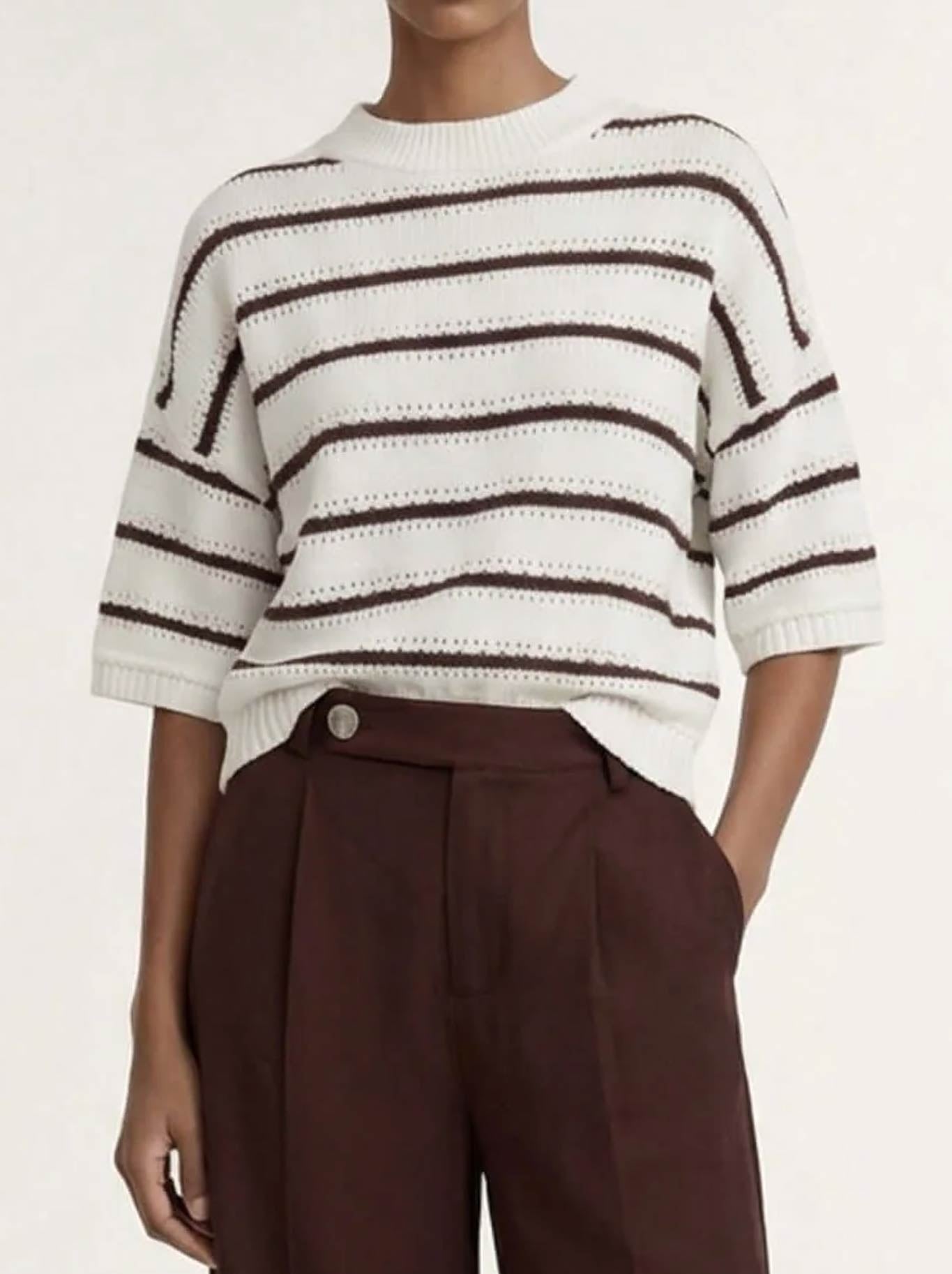 STAPLE THE LABEL PILLAR STRIPE KNIT TEE