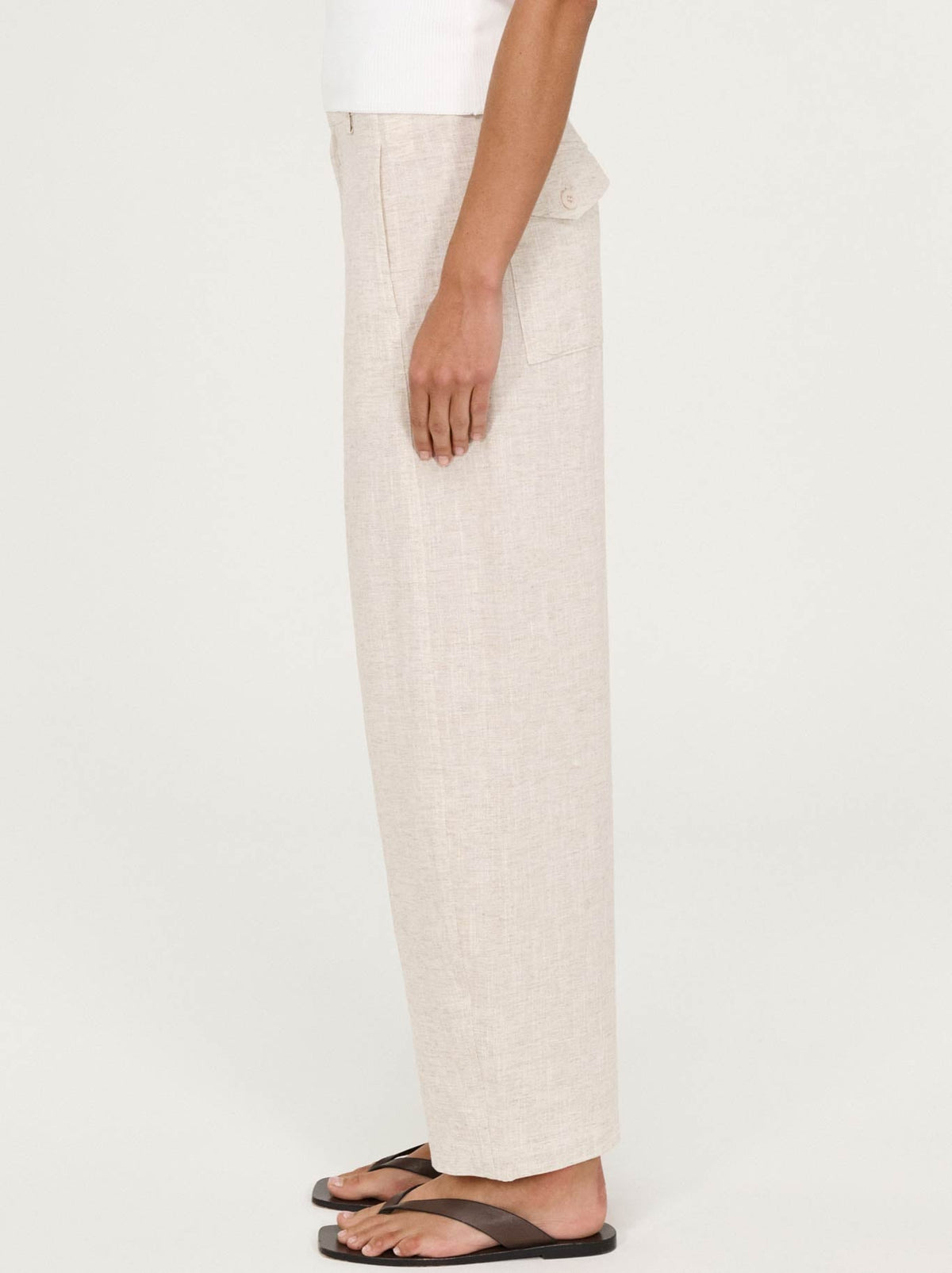 STAPLE THE LABEL NEVE LINEN BARREL PANT