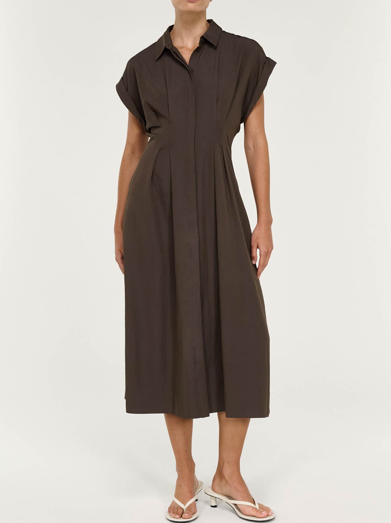 STAPLE THE LABEL LUCIENNE MIDI SHIRT DRESS