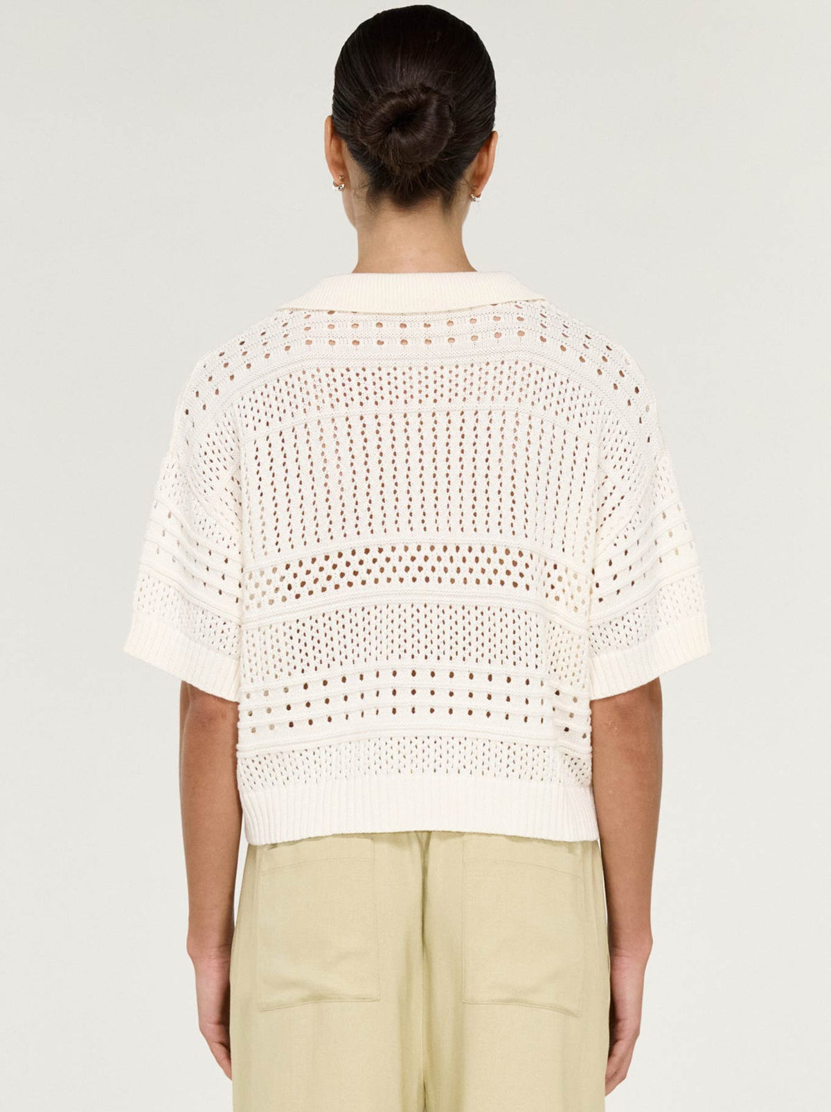 STAPLE THE LABEL NOVA CROCHET POLO SHIRT