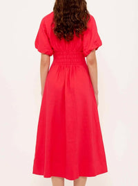 STAPLE THE LABEL VALENTINA V-NECK MIDI DRESS