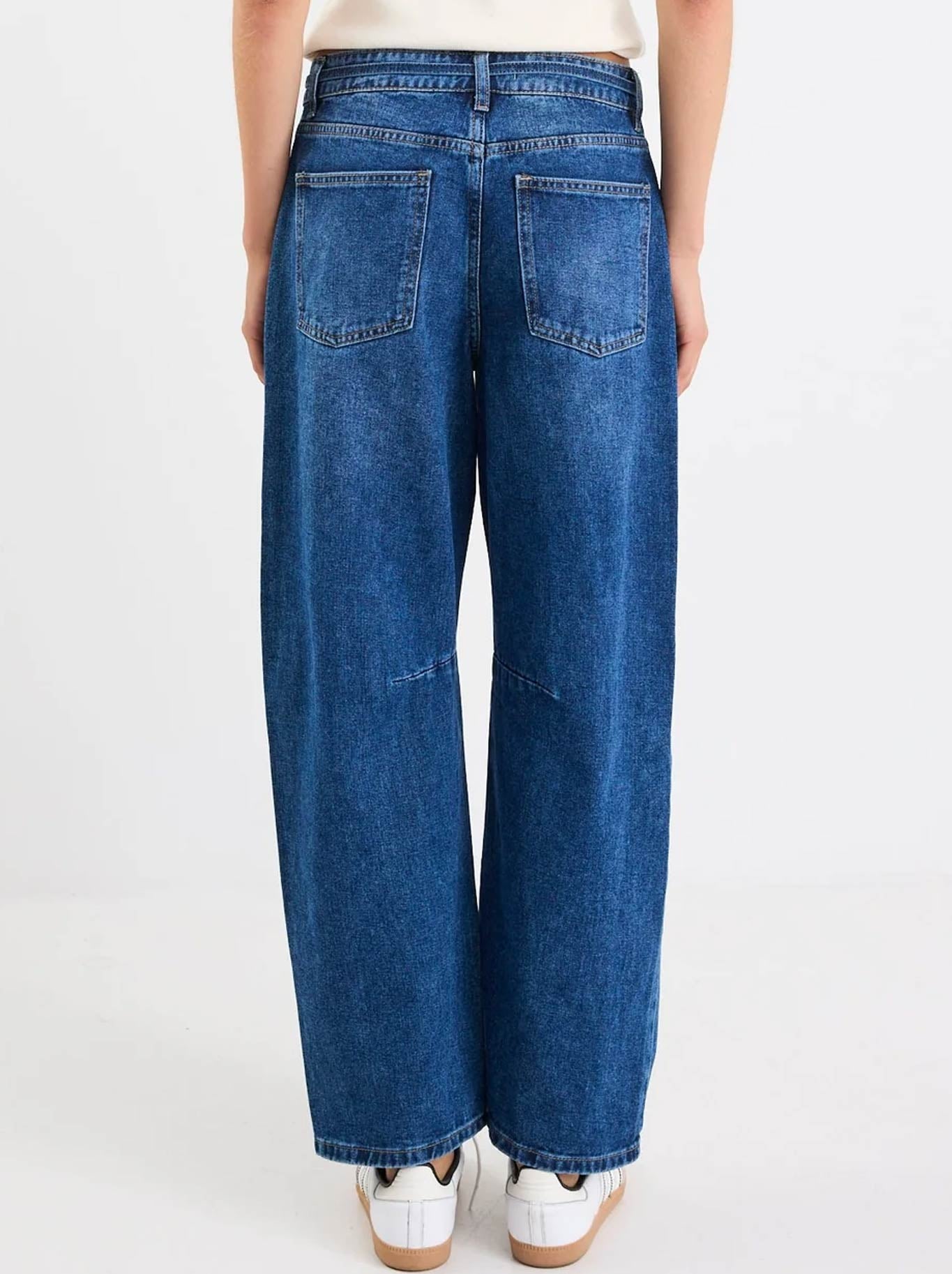 STORIES BE TOLD CAMPUS TIE WAIST BARREL JEAN