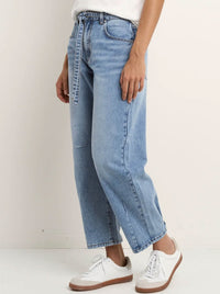 STORIES BE TOLD CAMPUS TIE WAIST BARREL JEAN