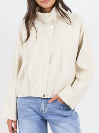 STORIES BE TOLD ENSEMBLE FAUX LEATHER ZIP BOMBER