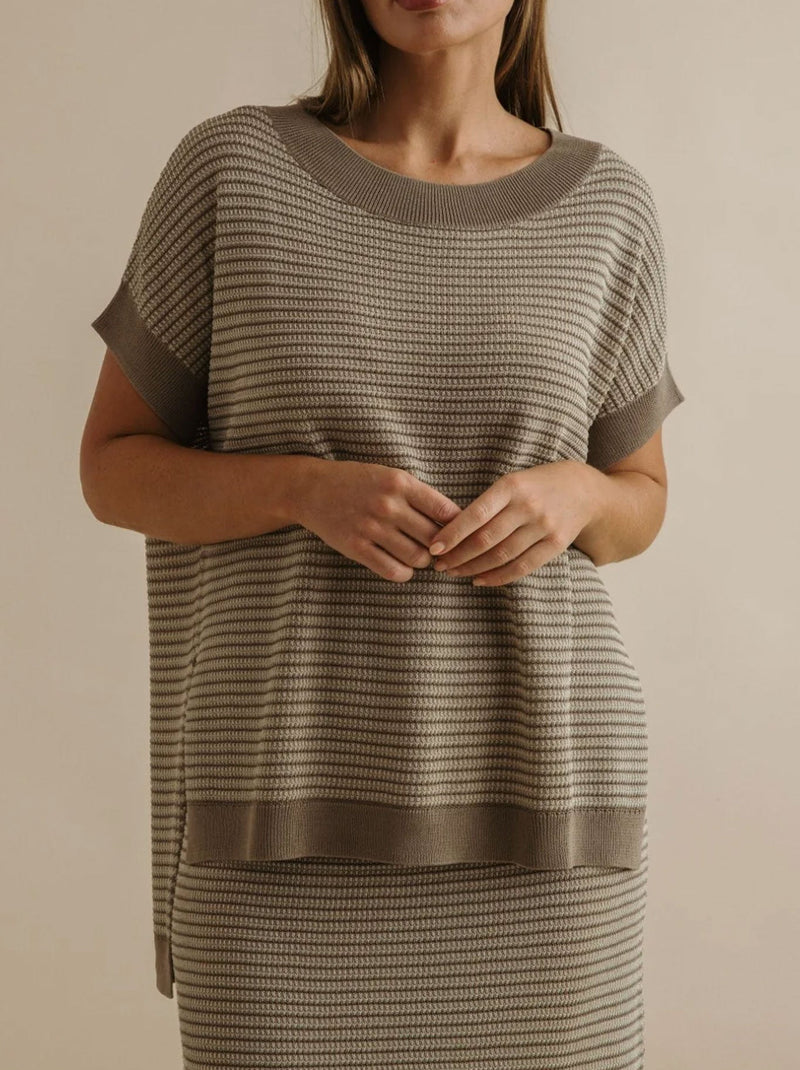 TALAMAYA LATTICE SHORTSLEEVE PULLOVER