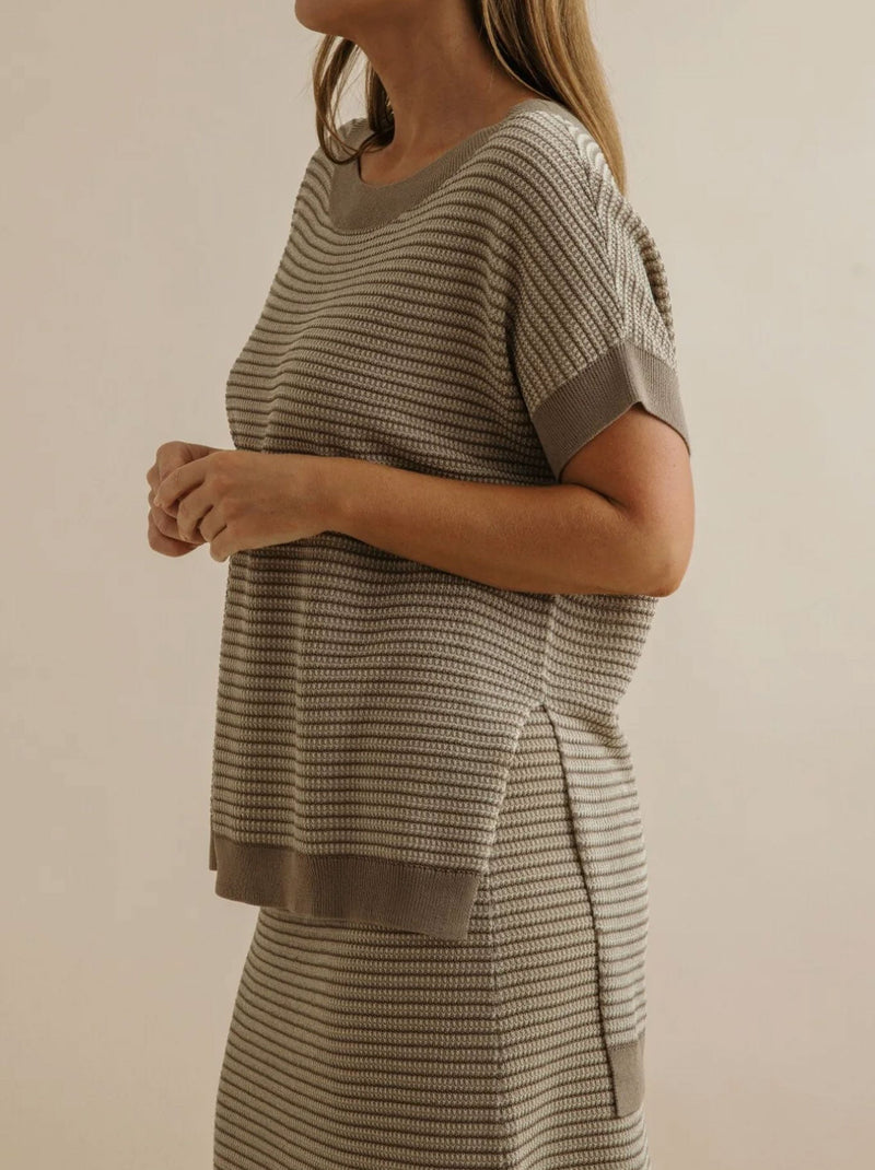 TALAMAYA LATTICE SHORTSLEEVE PULLOVER