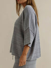 TALAMAYA CORAL KNITTED TEE PULLOVER