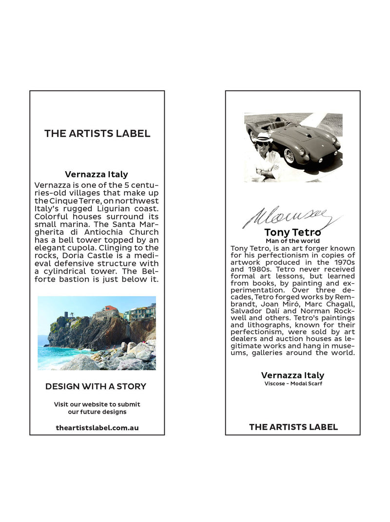 THE ARTISTS LABEL VERNAZZA ITALY SCARF