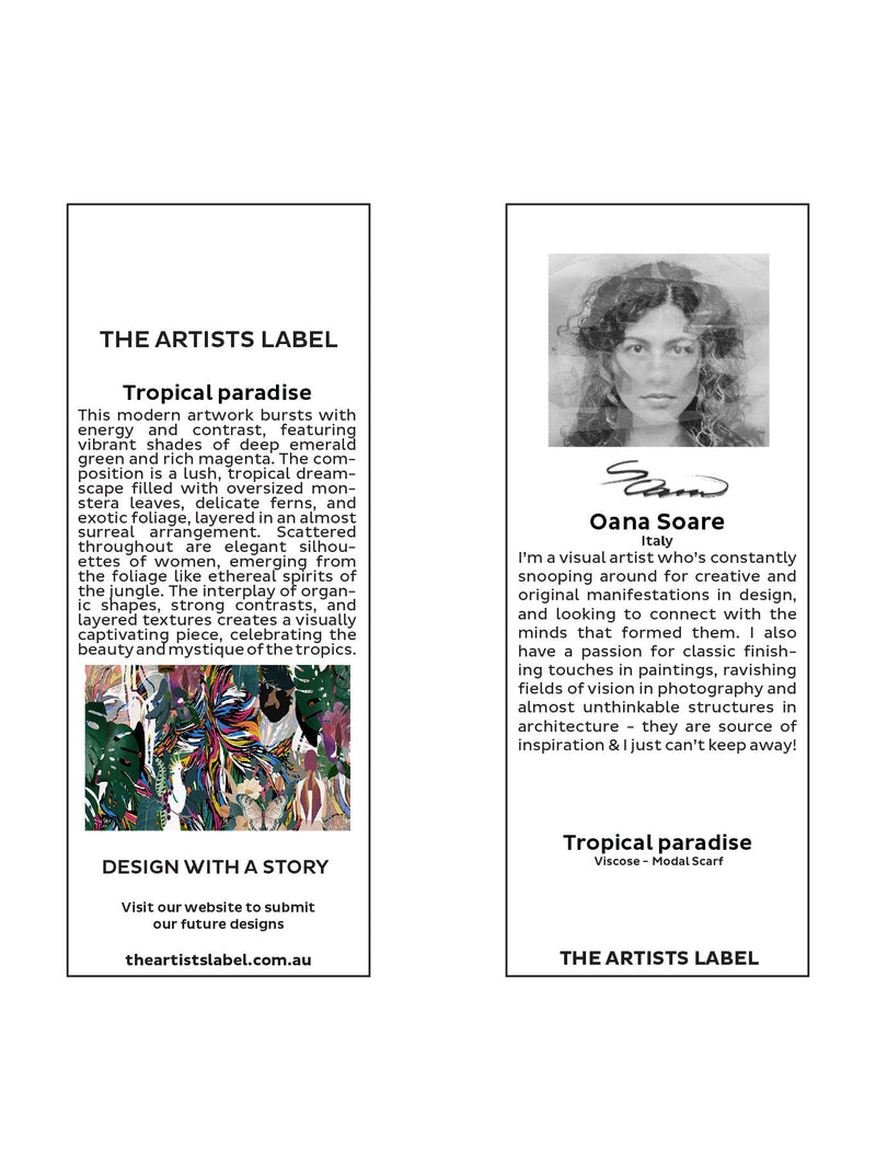 THE ARTISTS LABEL TROPICAL PARADISE SCARF