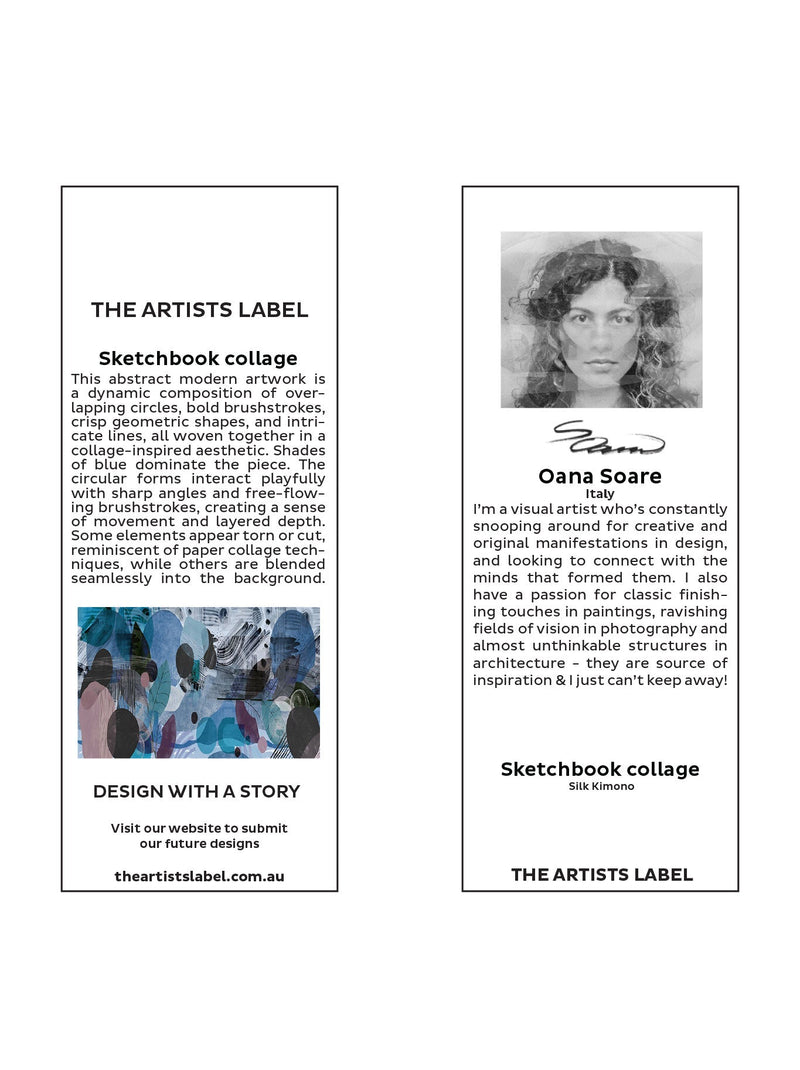 THE ARTISTS LABEL SKETCHBOOK COLLAGE SILK KIMONO