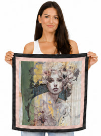 THE ARTISTS LABEL DREAMY FLORAL MUSE SILK SQUARE SCARF