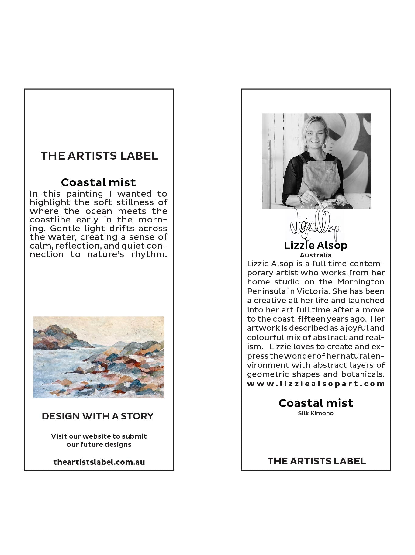 THE ARTISTS LABEL COASTAL MIST SILK KIMONO